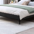 thumbnail image 5 of LXingStore Metal and Wood Upholstered Platform Bed Queen Size Bed Frame/Panel Bed with Headboard No Box Spring Needed EASY INSTALLATION - 83x 63x 33 inch (Without Mattress), 5 of 10