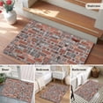 thumbnail image 5 of 2x3 Ft Entryway Area Rug, Red Brick Wall Kitchen Rug Runner Washable Floor Mat, Vintage Farmhouse Stone Rocks Geometric Print Non Slip Indoor Door Mat Throw Carpet for Bathroom Living Room Bedroom, 5 of 8