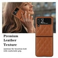 thumbnail image 2 of Nalacover Case for Samsung Galaxy Z Flip 3, Slim Women Premium Luxury Elegent Protective Slim PU Leather Shockproof Anti-Scratch Back Phone Cover For Samsung Z Flip 3, Brown, 2 of 9