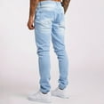 thumbnail image 4 of WTOBBY Men's Slim Fit Jeans with Functional Pockets Casual Trend Denim Trousers - Comfortable Stretch Long Pants Design for Streetwear and Daily Activity Wear Experience,Light Blue 28, 4 of 5
