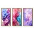 thumbnail image 2 of Designart "Red Blue Ink Waves Pure Abstraction III" Abstract Liquid Ink Framed Wall Art Set Of 3 - Purple Modern Frame Gallery Set For Office Decor, 2 of 6