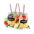 thumbnail image 1 of JS Gourmet - Set of 4 Mason Jar Glasses, Lid and Straw Included, 1 of 2