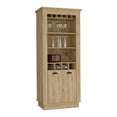thumbnail image 7 of Depot E-Shop Gale 2-Door Bar Cabinet with 5 Shelves, Built-in Bottle Storage and Glass Rack, Macadamia, 7 of 7