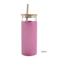 thumbnail image 4 of Silicona Alta Paja De Vidrio De Borosilicato Botella De Vidrio De Una Sola Capa 600Ml Taza De Té Con Tapa De Bambú Manga De Aislamiento De Paja Para Oficina Hogar 1Pcs Manga Yuarrent HA026595-05, 4 of 6