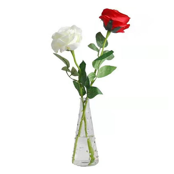 2Pcs Artificial Roses Flowers ,Realistic Blossom Roses, Real Touch Silk
