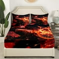 YST Anime Boy Twin Sheets for Kids Teens Japanese Anime Bed Set, Fire
