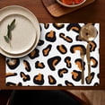 thumbnail image 4 of Black and Orange Of Leopard Print Summer Placemats Table Placemats Set Of 6-Linen Kitchen Washable Placemats Table Mats 11.8"x17.7"Non-Slip Heat Resistant, 4 of 5