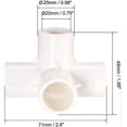 thumbnail image 2 of 4 Way Elbow Pvc Pipe Fitting Furniture Grade 20mm Size Tee Corner Fittings White 6pcs, 2 of 3