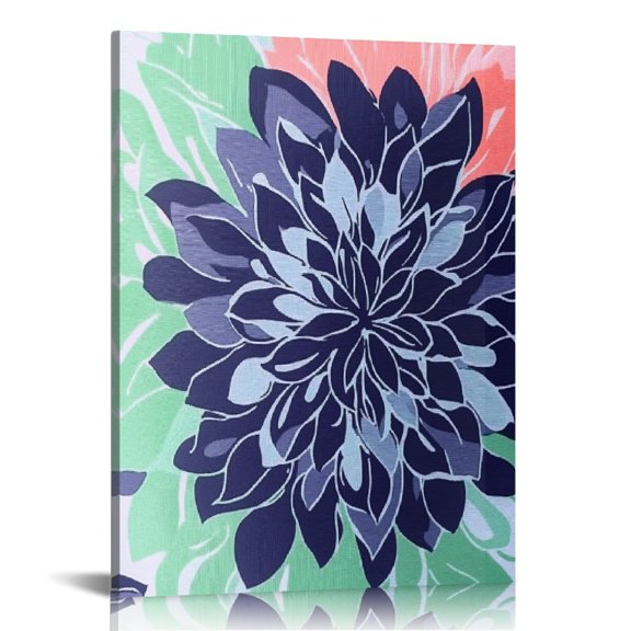 Autua Flower Pattern Generative Art Canvas Wall Decor for Home 16x20 in