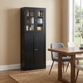 thumbnail image 4 of Furnibear 24" Tall Pantry Cabinet Freestanding Storage with Adjustable Shelves for Living Room Dining Room - Black, 4 of 10