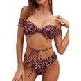 thumbnail image 1 of Bikini de Mujer con Estampado de Leopardo y Bikini de Frente con Trajes de baño de Dos Piezas Estampado de leopardo rojo CH Estampado de leopardo rojo CH Xishao ropa, 1 of 2