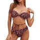 thumbnail image 1 of Bikini de Mujer con Estampado de Leopardo y Bikini de Frente con Trajes de baño de Dos Piezas Estampado de leopardo rojo Medio Estampado de leopardo rojo Medio Xishao ropa, 1 of 2