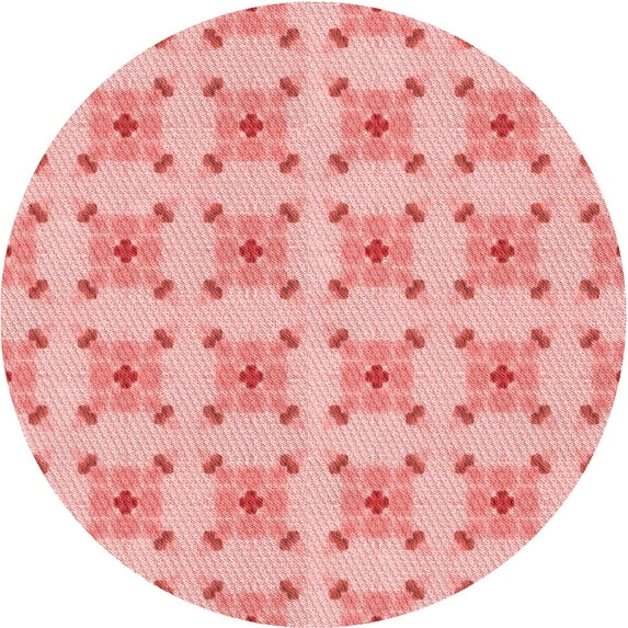 Ahgly Company Indoor Round Patterned Flamingo Pink Area Rugs, 8' Round