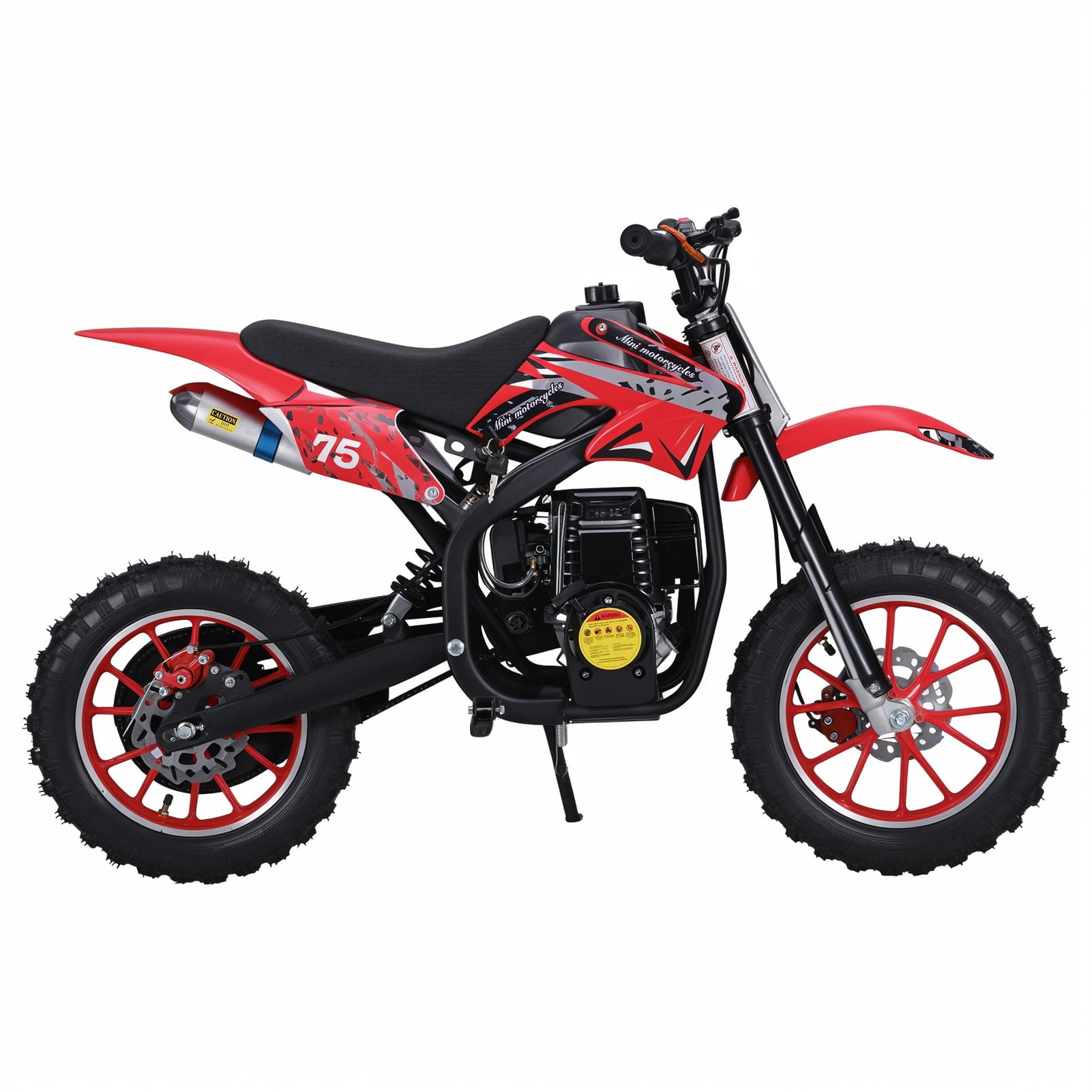 SHUO Y - 49cc 4-Stroke Kids Dirt Bike, Gas Power Motocross, Mountain Off Road Mini Motorcycle, Children Pocket Motorbike with Disc Brakes
