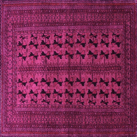 Ahgly Company Indoor Square Persian Pink Traditional Area Rugs, 7' Square