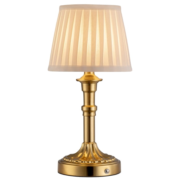 Lámpara de mesa portátil inalámbrica KDG LED con pantalla de tela, color bronce