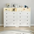 thumbnail image 2 of Luku Tall 4 Drawer Wood Dresser with LED Light & USB Charging, Modern Vertical Chest for Bedroom, Closet, Entryway, Nursery, Living Room, 2 of 6