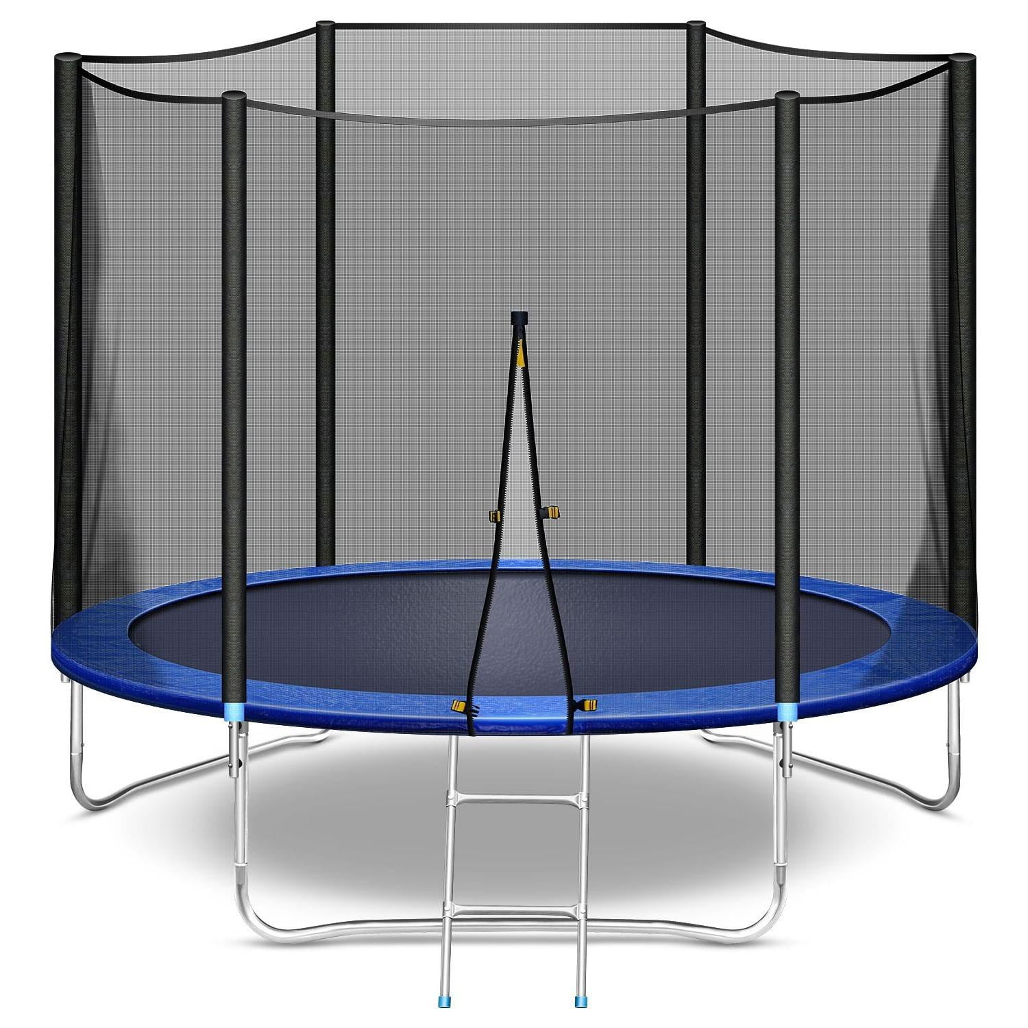 ULTRAPOWER SPORTS 8ft / 10ft / 12ft Trampoline Complete Set with Safety Enclosure Netting Jumping Sheet Rain Cover and Ladder Frame Cover Pad 
