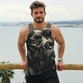 thumbnail image 6 of Honeii Vintage Dog Illustration Pattern Men's Workout Tank Top Casual Sleeveless Gym Muscle Shirts Bodybuilding Tee-4X-Large, 6 of 7