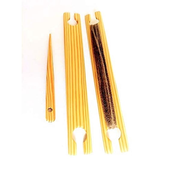 2 Pack of 10 Inch Weaving Stick Shuttles Free Weaving Needle 3 Tools Total