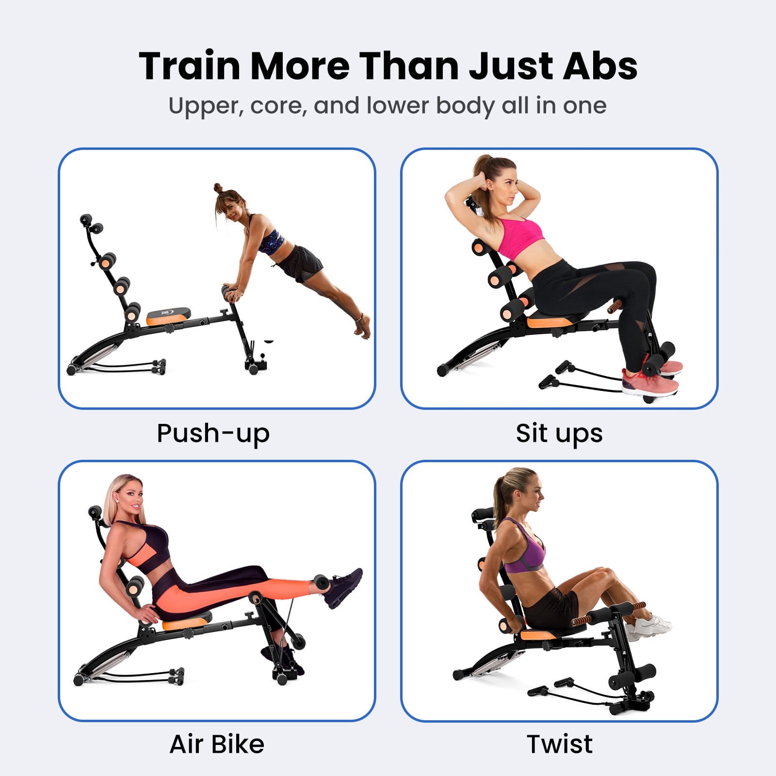 Yedigre All-in-One Adjustable Ab Workout Bench – Foldable Multi-Functional Fitness Bench for Home Gym