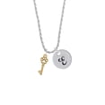 thumbnail image 2 of Delight Jewelry Goldtone Silvertone Small Open Paw Key Silvertone Script Initial Disc - E - Charm Necklace, 20"+3", 2 of 4