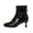 Black, variant on Women's Versatile Cool Shiny Patent Leather Ankle Boots for Fall and Winter with High Heel Comfortable and Fashionable White