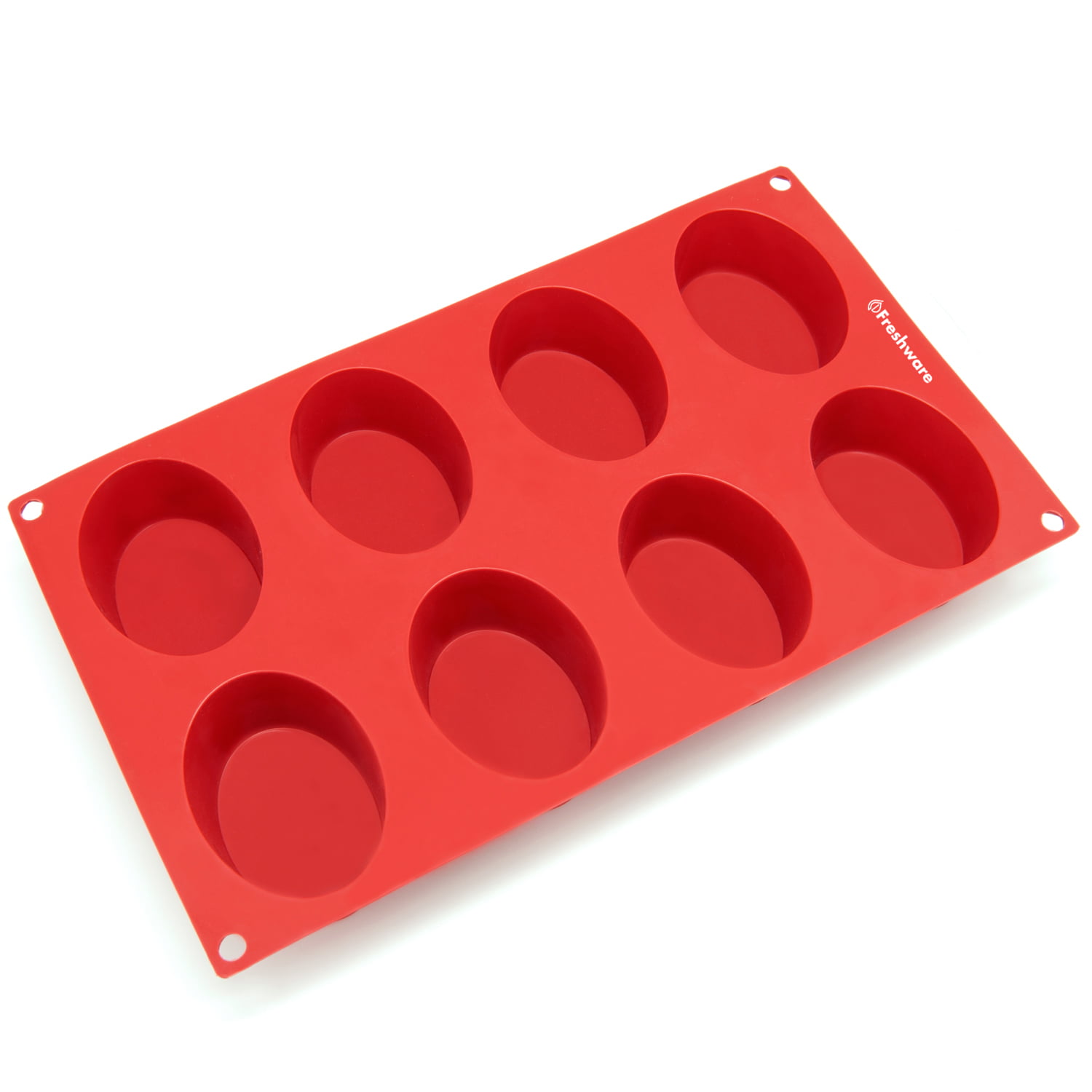 Freshware 24-Cavity Silicone Financier Mold - Red