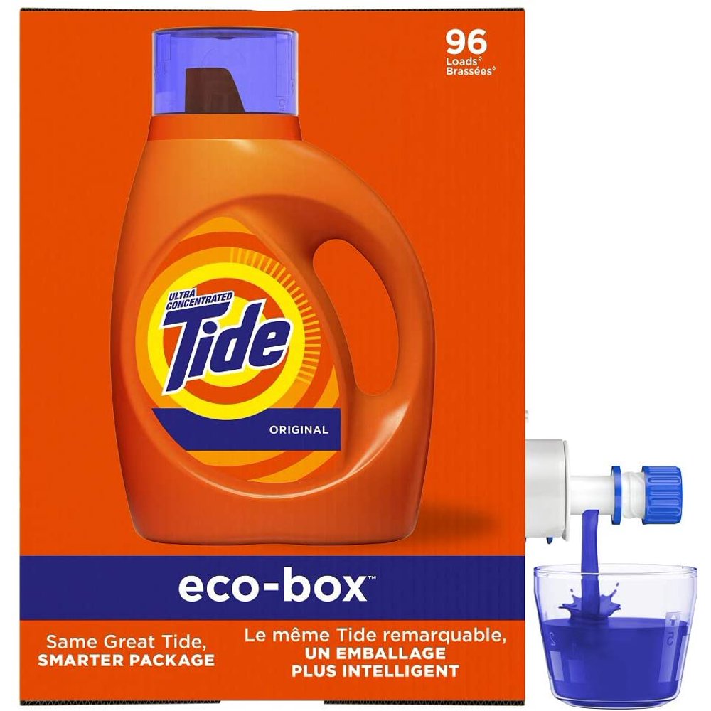 Tide Laundry Detergent Liquid EcoBox, Concentrated, Original Scent