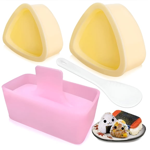 ACDANC Onigiri Mould 3 Pack Rice Moulds Musubi Maker Kit Triangle Rice Ball Mould DIY