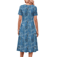 thumbnail image 5 of Fantaslook Pleated Summer Dresses for Women Short Sleeve A Line Midi Dress Flowy Floral Sundress Casual Dress with Pockets, 5 of 10