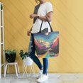 thumbnail image 4 of FORMRS Womens Canvas Tote Bag with Zipper Inner Pocket Shoulder Handbag, Colorful Road, 4 of 7