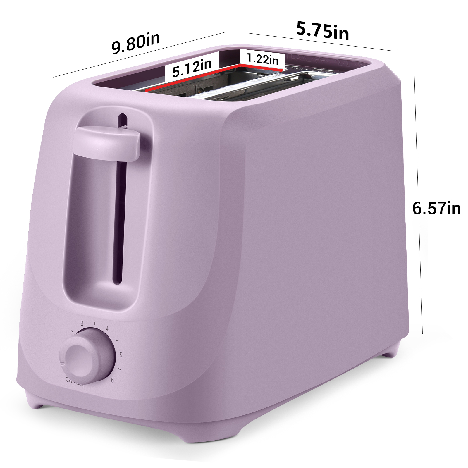Mainstays 2-Slice Toaster, Lilac Bloom photo 2