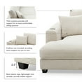 thumbnail image 4 of 134" Oversized Corduroy Sectional Sofa, L Shaped Cloud Couch with 50" Chaise, Modern Sectional Couches with USB Charging Port and Cup Holder, Deep Seat Sofa Bed Sleeper Couch for Living Room Office, 4 of 7