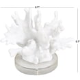 thumbnail image 3 of 6" x 5" White Polystone Small Textured Coral Sculpture with Clear Acrylic Base, by DecMode, 3 of 10