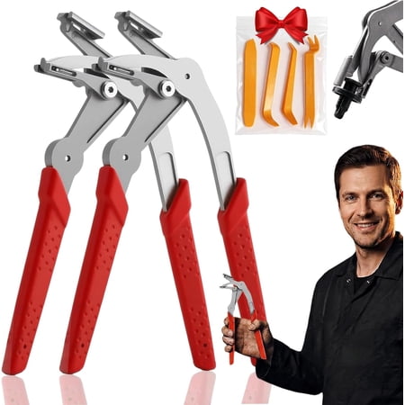 Professional Car Clip Pliers Automotive Clip Removal Tool & Trim Removal Pliers for Door Panels Trim Clips Rivets and Interior Panels Essential for Every Mechanic (2pc)