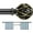 Black, variant on BloomFlower Curtain Rods 18-58 inch, for Window 48 Inch, Adjustable Length Heavy Duty Diameter 7/8 inch, Decorative Finials, Bronze