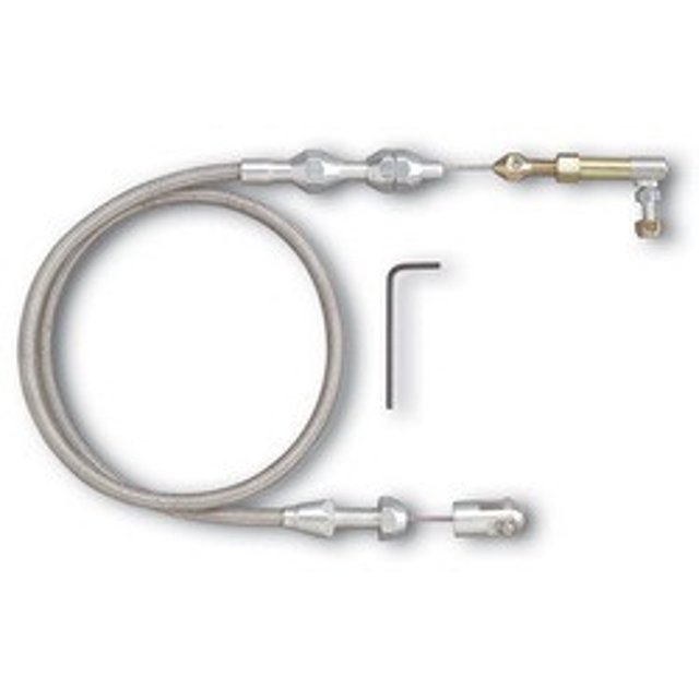 Lokar Performance Throttle Cable TC-1000HT48 Hi-Tech; Universal For Factory/Aftermarket Pedals; Stainless Steel; 48 Inch