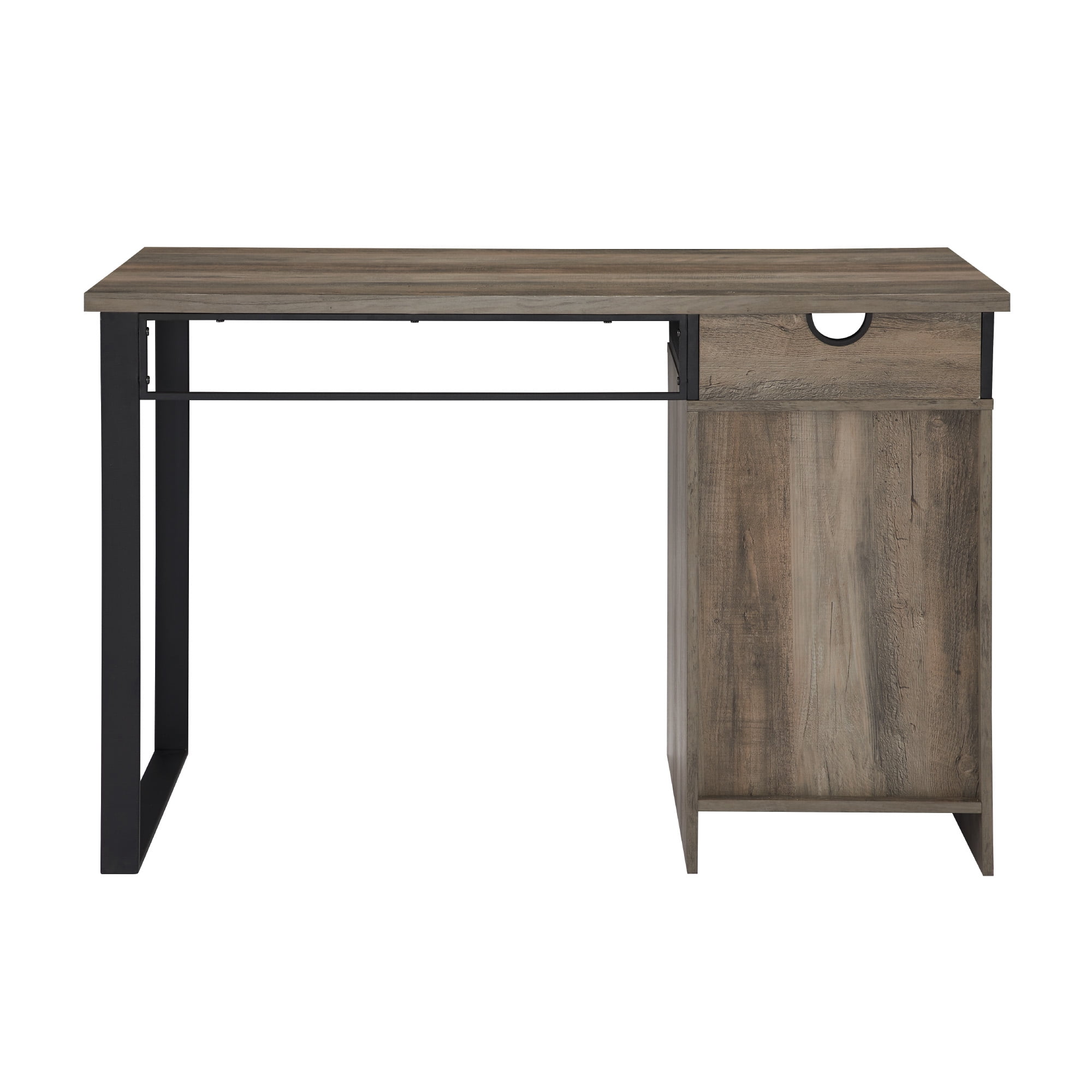 Manor Park Urban Industrial Storage Writing Desk, Grey Wash