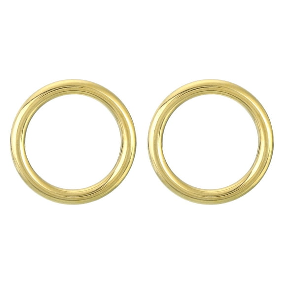Uxcell 2Pack O Ring Buckle 30mm/1.18", Brass Seamless Welded Circle Loop 5mm Thickness for Luggage Webbing Craft DIY