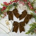 thumbnail image 3 of 15 Pcs Velvet Bows for Christmas Tree - 6 Inch Vintage Velvet Ribbon Christmas Bows for Gift Wrapping Xmas Tree Topper Bow Ornaments for Garland Wreath Bows Decor (Brown), 3 of 12