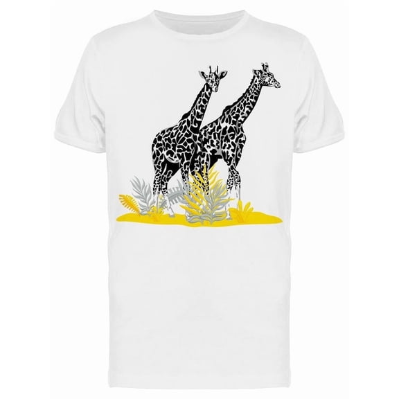 Sketch Giraffe In Plants Tee Men's -Image by Shutterstock