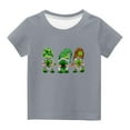 thumbnail image 2 of piuwrlz Short T-Shirts for Girls Short Tops Sleeve Printed Round Neck Tops Shirt Undershirts Gray Size 5 Years, 2 of 4
