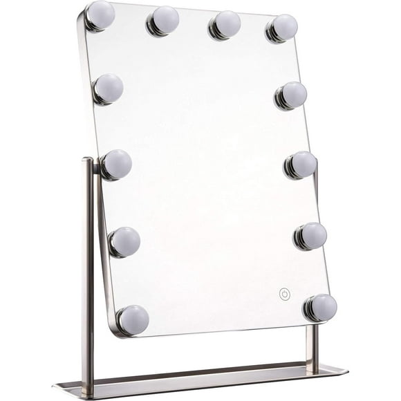 Hollywood Makeup Mirror with Dimmable LED Bulbs, Portable Compact Design, White