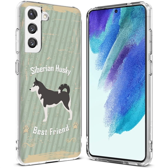 TalkingCase Slim Case Compatible for Samsung Galaxy S21 FE 5G (Fan Edition), Siberian Husky Dog Print, Lightweight, Flexible, Soft, USA