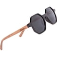 thumbnail image 1 of Gafas de sol Woodies Walnut Wood hexagonales polarizadas neg, 1 of 3