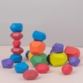 thumbnail image 3 of 21PCS Wooden Stone Balancing Toys Natural Rock Blocks Wood Stone Building Blocks, 3 of 10
