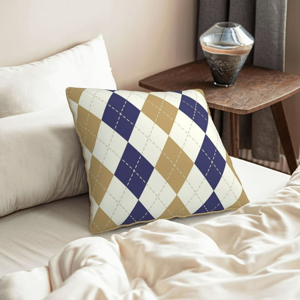 ZNDUO Beige Flat Square Pattern Throw Pillows for Couch Indoor Decorative Pillows 18 x18 Walmart