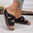 thumbnail image 6 of Bkhluea Women Wedge Slide Sandals Star Cutout Embroidered Shoes Comfortable For Casual Home Travel Daily Outdoor Activities, 6 of 7
