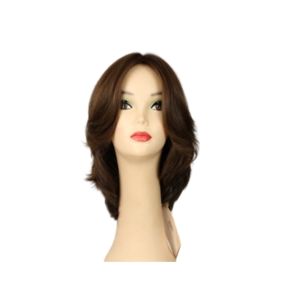 European Human Hair Freeda Wig Shlomit Medium Brown With Blonde Highlights Skin Top Size S